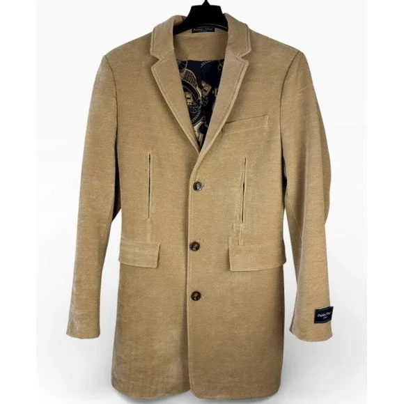 Paisley & Gray Mens XL Tan Soft Ribbed Knit Sport Coat Blazer Slim Fit *Flawed* - Picture 2 of 16